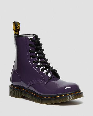 Dr Martens 1460 Lak Leren Veterlaarzen Dames Paars | NL 580TCE